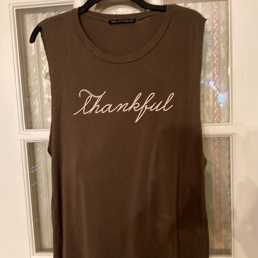 Thankful workout shirt.  In a beautiful green.